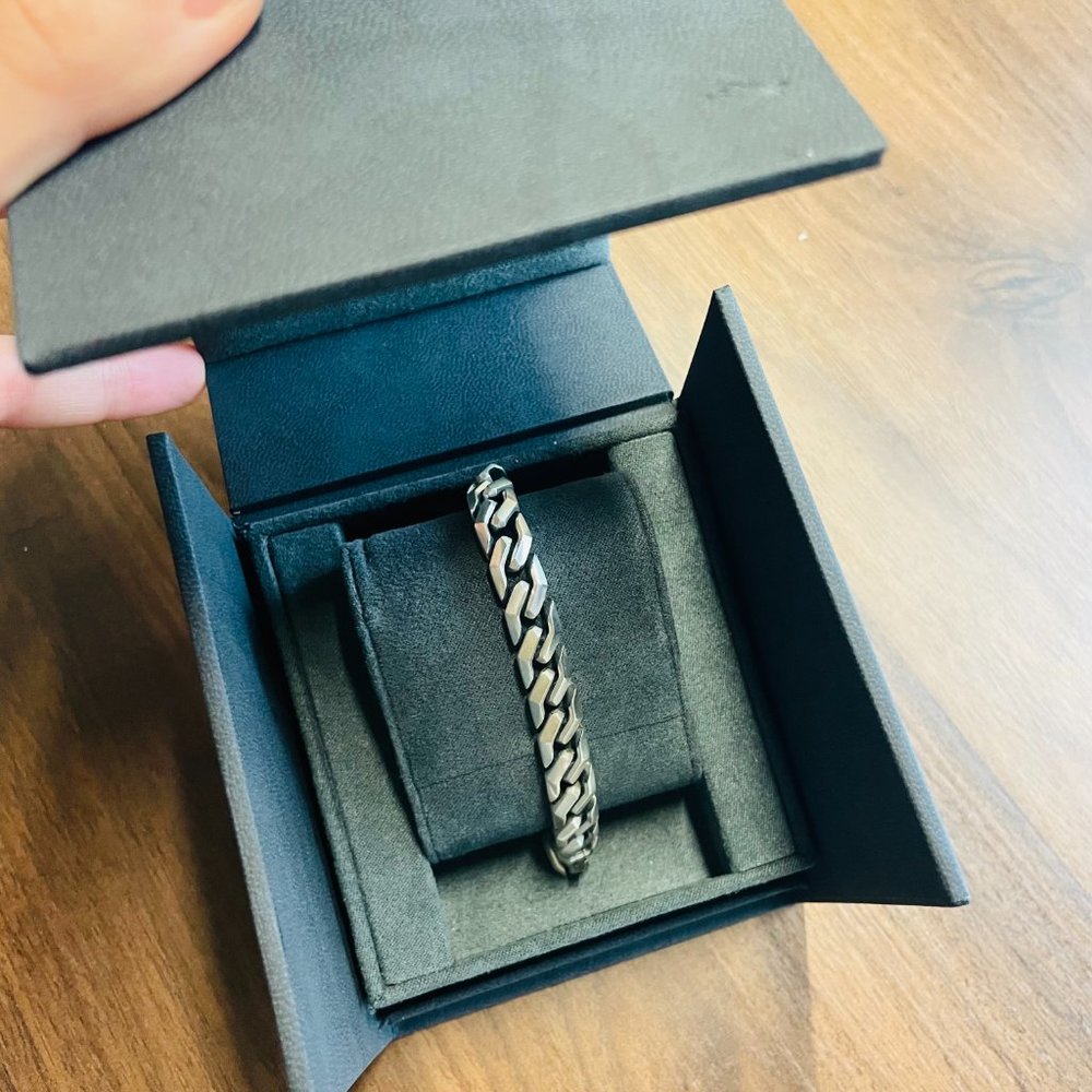 David Yurman CURB CHAIN ANGULAR LINK BRACELET IN STERLING SILVER - Picture 7 of 10